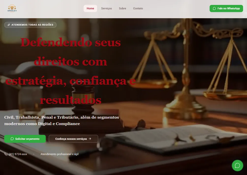 Modelo de site para Clínicas e Escritórios