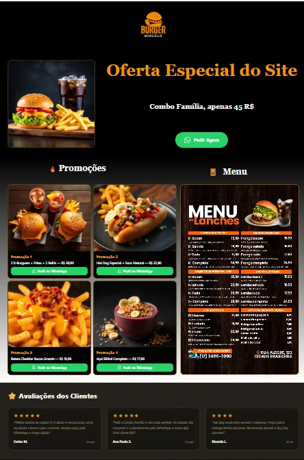 Modelo de site para Restaurantes e Delivery