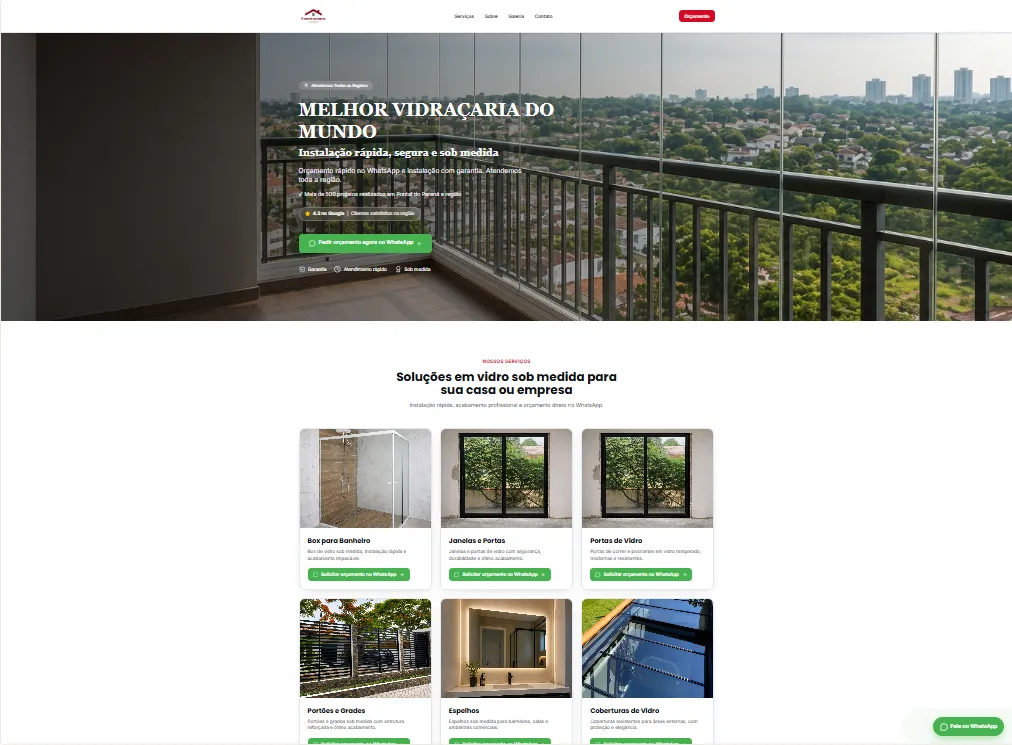 Modelo de site para Comércio e Serviços